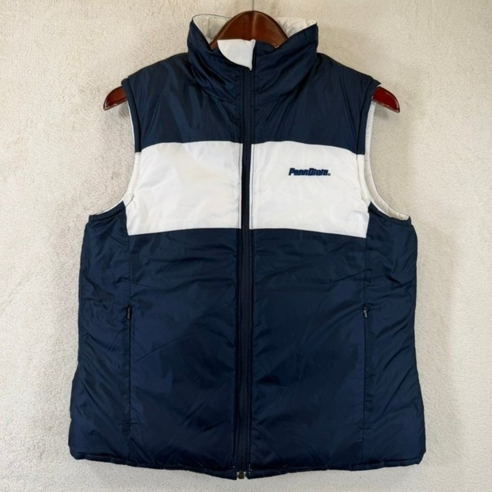 Columbia Penn State Reversible Puffer Vest Navy White Nittany Lions Womens Small